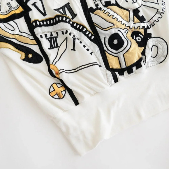 Vintage Bonnie Boerer & Company Cream Clock Face 3/4 Sleeve Shirt S - Picture 8 of 14